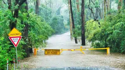 road closed by flooding