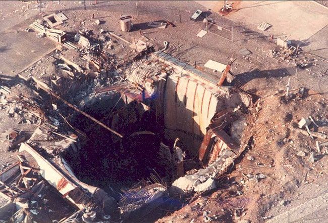 damage from 1980 Titan II missile accidental explosion in Damascus, Arkansas