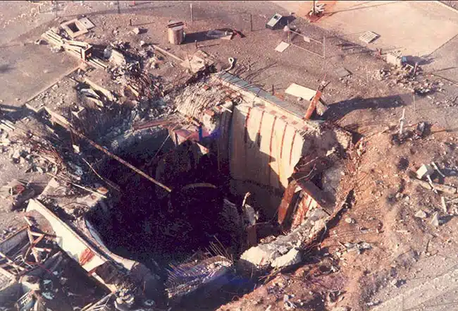 damage from 1980 Titan II missile accidental explosion in Damascus, Arkansas