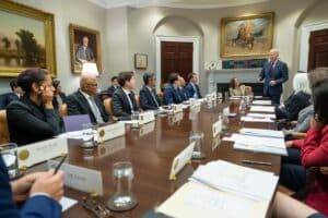 President Biden and VP Harris meeting with business leaders to discuss AI safety