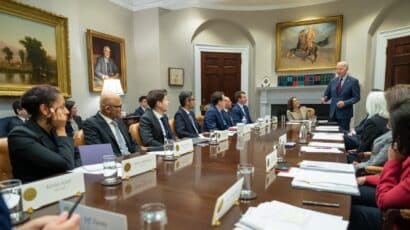 President Biden and VP Harris meeting with business leaders to discuss AI safety