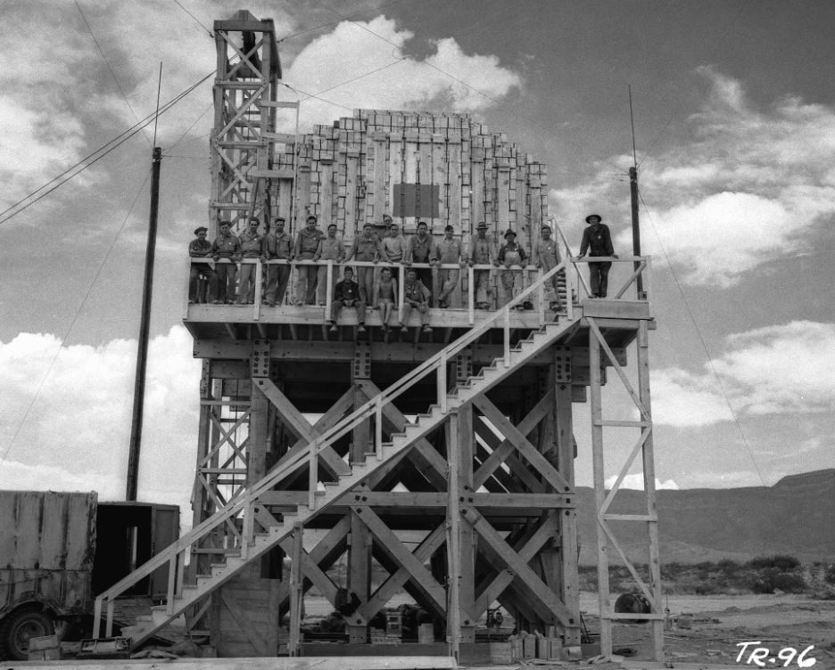prepping for conventional TNT test at Trinity