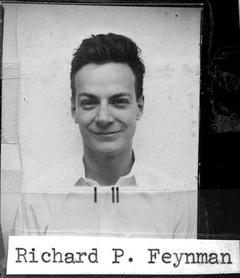 Richard Feynman security badge photo