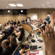 delegates celebration adoption of nuclear ban treaty