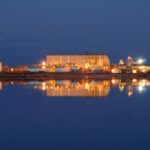 US uranium processing plant at night
