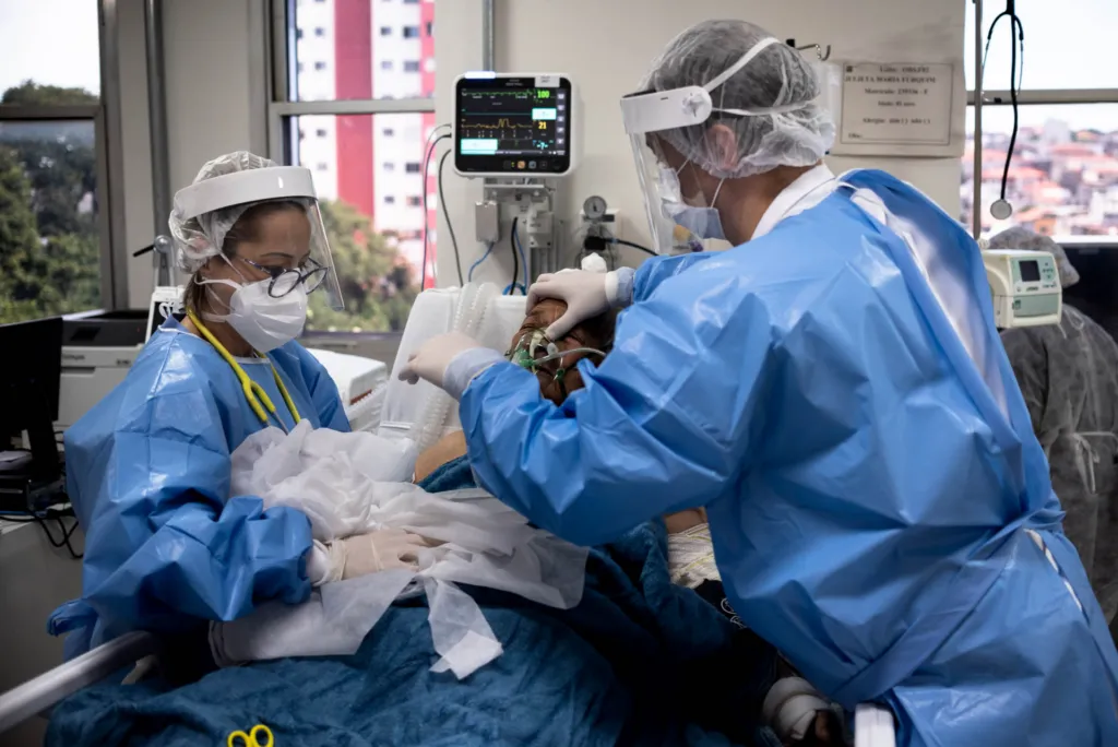 A COVID-19 patient.