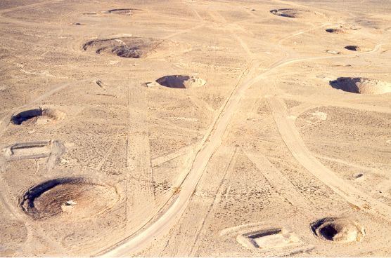 craters left in the earth by underground nuclear testing