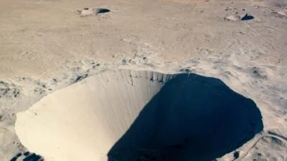 crater left over from underground nuclear test