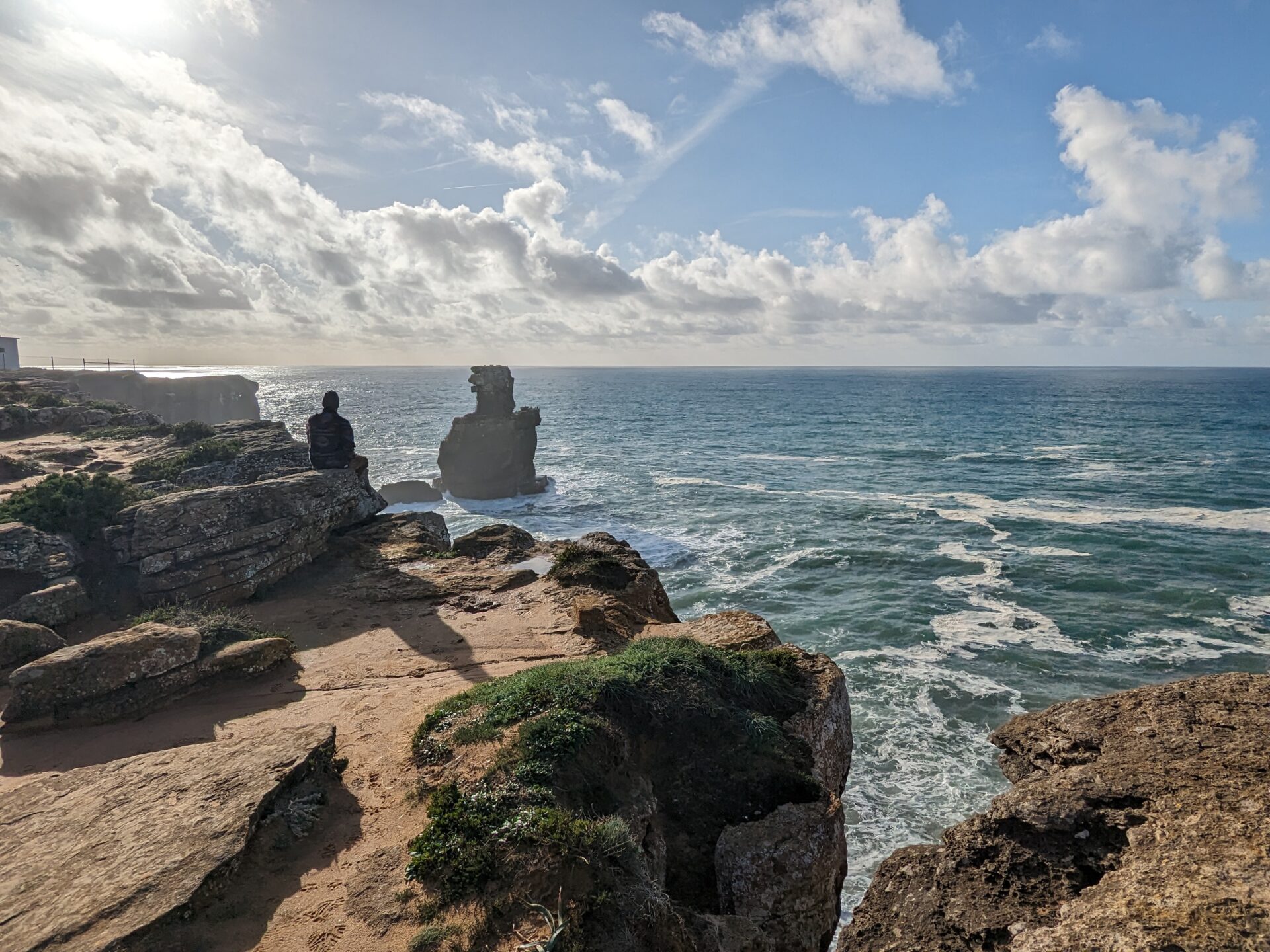 View of the Atlantic Ocean off the coast of Peniche, Portugal, January 10, 2024. (Photo by Paul Tullis)