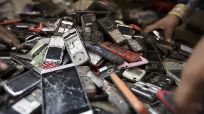 discarded cell phones and other e-waste