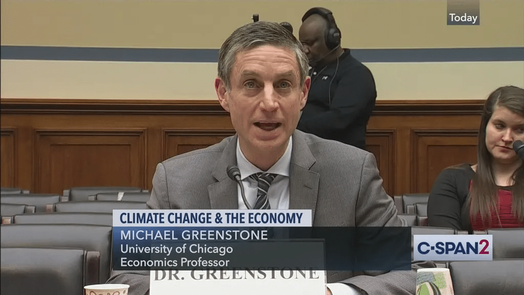 Michael Greenstone, the director of the Energy Policy Institute at Chicago (EPIC), led the faculty committee that proposed the Climate Systems Engineering initiative and was instrumental in bringing Keith to Chicago. (C-SPAN)