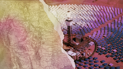 map of the western united states and a solar farm