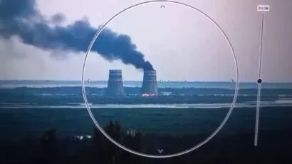 Fire burning at Zaporizhzhia nuclear power plant in Ukraine