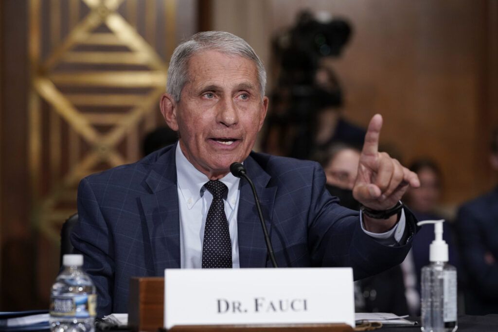 Top infectious disease expert Anthony Fauci responds to accusations by Sen. Rand Paul, R-Ky., as he testifies before the Senate Health, Education, Labor, and Pensions Committee, on July 20, 2021. (Photo by J. Scott Applewhite-Pool/Getty Images)