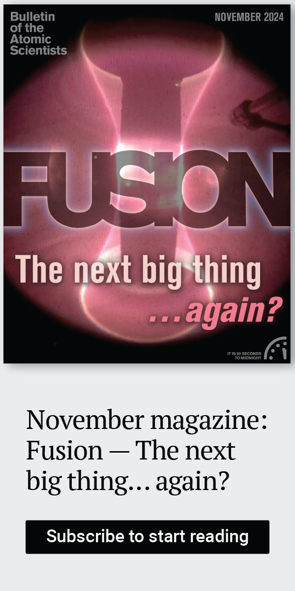 The Bulletin’s 2024 November Magazine Cover appears above text that reads, “November magazine: Fusion — the next big thing … again? Subscribe to start reading.”