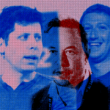 Collage of Sam Altman, Elon Musk, Mark Zuckerberg, and Jeff Bezos