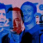 Collage of Sam Altman, Elon Musk, Mark Zuckerberg, and Jeff Bezos