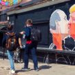 Mural artwork of Russian President Vladimir Putin and U.S. presidential hopeful Donald Trump kissing on the side of a barbecue restaurant in Vilnius, Lithuania in May 2016. Photo by Cebas1