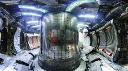 interior of fusion experiment at MIT