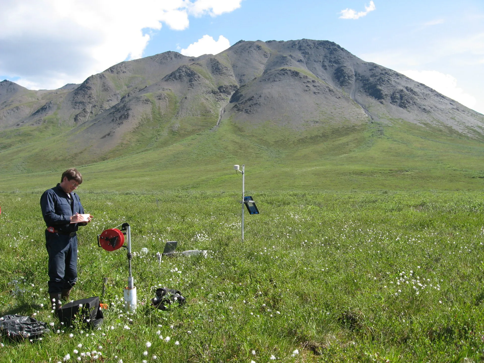 Vladimir Romanovsky at a permafrost-monitoring site on Alaska’s North Slope in 2007. (Photo courtesy Vladimir Romanovsky)