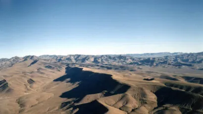 aerial view of Yucca Mountain