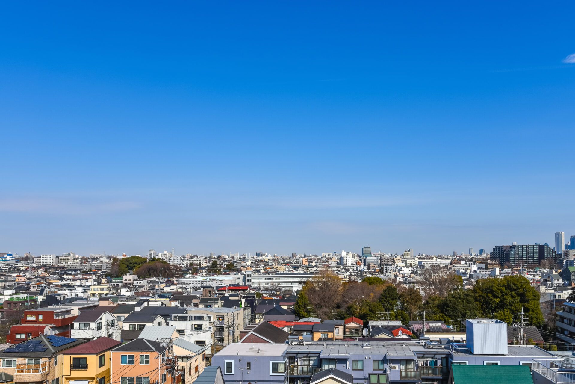 Skyline in Setagaya, Tokyo, Japan