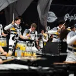 Stryke Percussion drum ensemble members perform "7 Minutes to Midnight"