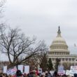 Protesters demonstrating in support of USAID on Wednesday, February 5th, 2025 in Washington, DC.