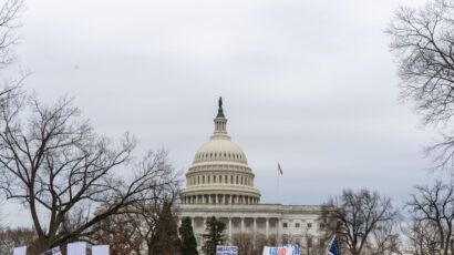 Protesters demonstrating in support of USAID on Wednesday, February 5th, 2025 in Washington, DC.