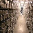 many rows of ice cores in storage