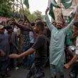 Pakistani people celebrate after the ceasefire between Pakistan and India, in Hyderabad. Pakistan and India agreed to a full and immediate ceasefire on Saturday after days of deadly jet fighter, missile, drone and artillery attacks. The news surprisingly announced by US President Donald, who congratulated them on using "common sense". (Photo by AKRAM SHAHID/AFP via Getty Images)