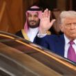 US President Donald Trump leaves the Saudi Royal Court with Saudi Crown Prince Mohammed bin Salman Tuesda, in Riyadh, Saudi Arabia. Trump begins a multi-nation tour of the Gulf region focused on expanding economic ties and reinforcing security cooperation with US allies. (Photo by Win McNamee/Getty Images)