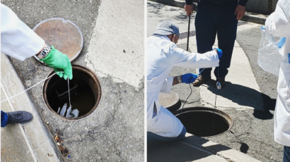 Wastewater sampling.