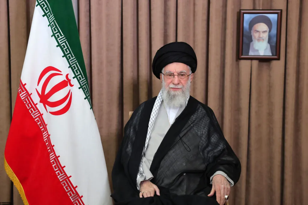 In this handout image provided by the Office of the Supreme Leader of Iran, Iranian Supreme Leader Ali Khamenei addresses the nation in a state television broadcast on June 18 in Tehran, Iran. In the address, he said the Iranian people would never surrender and that “any form of US military intervention will undoubtedly be met with irreparable harm.”(Photo by Office of the Supreme Leader of Iran via Getty Images)