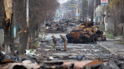 destroyed Russian tanks in Ukraine