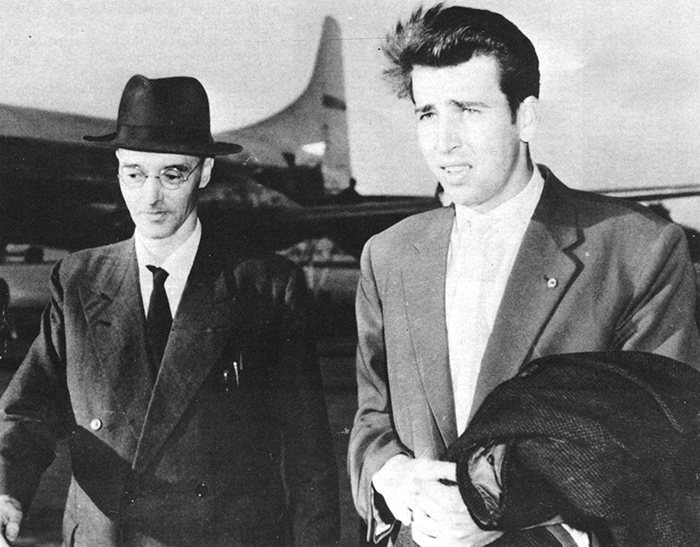 atomic spy Klaus Fuchs on release from prison