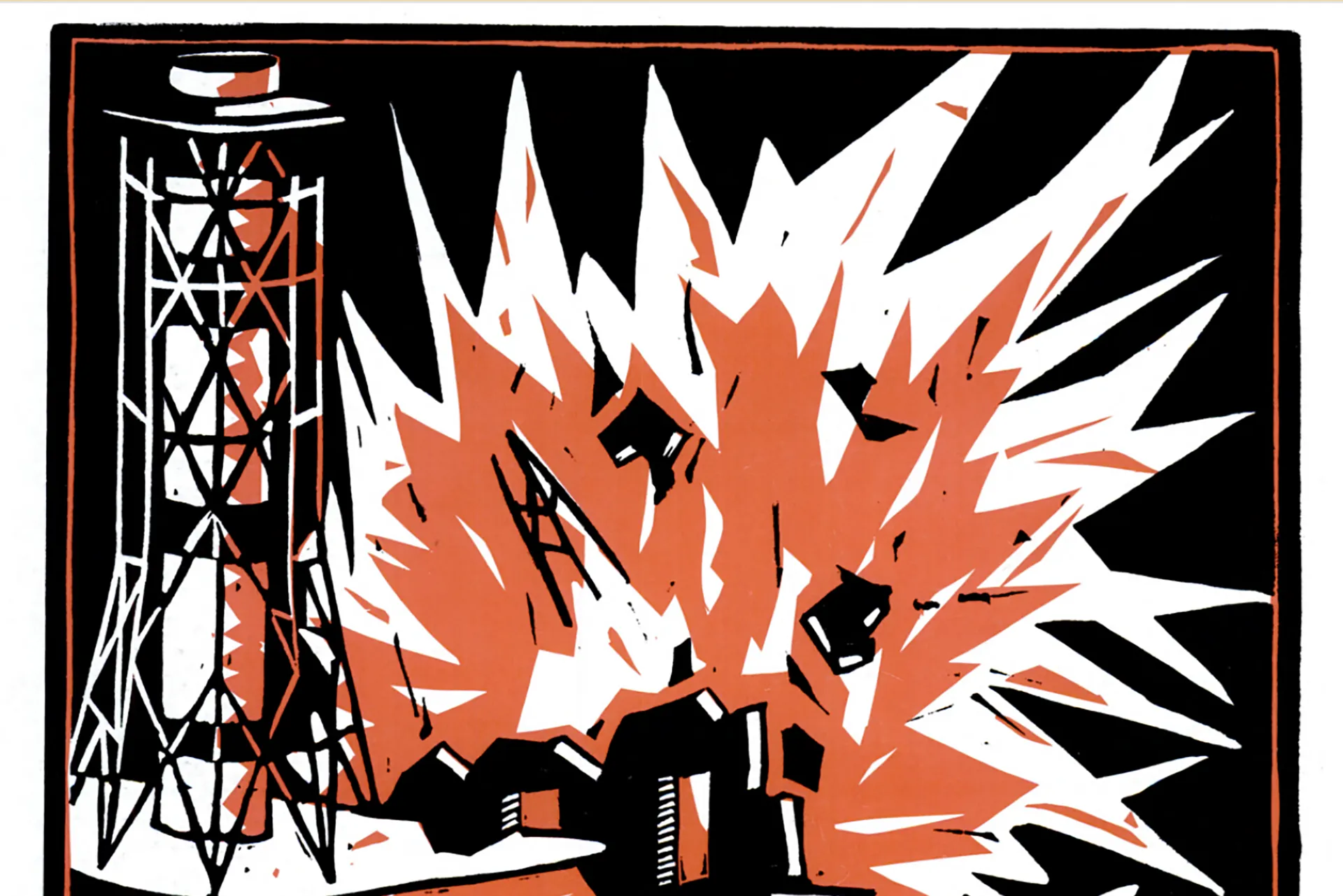 Magazine cover depicting explosion at a nuclear plant. Chernobyl. The Emerging Story.