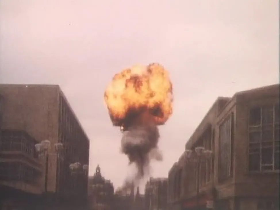 a fictional nuclear bomb explodes over Sheffield England