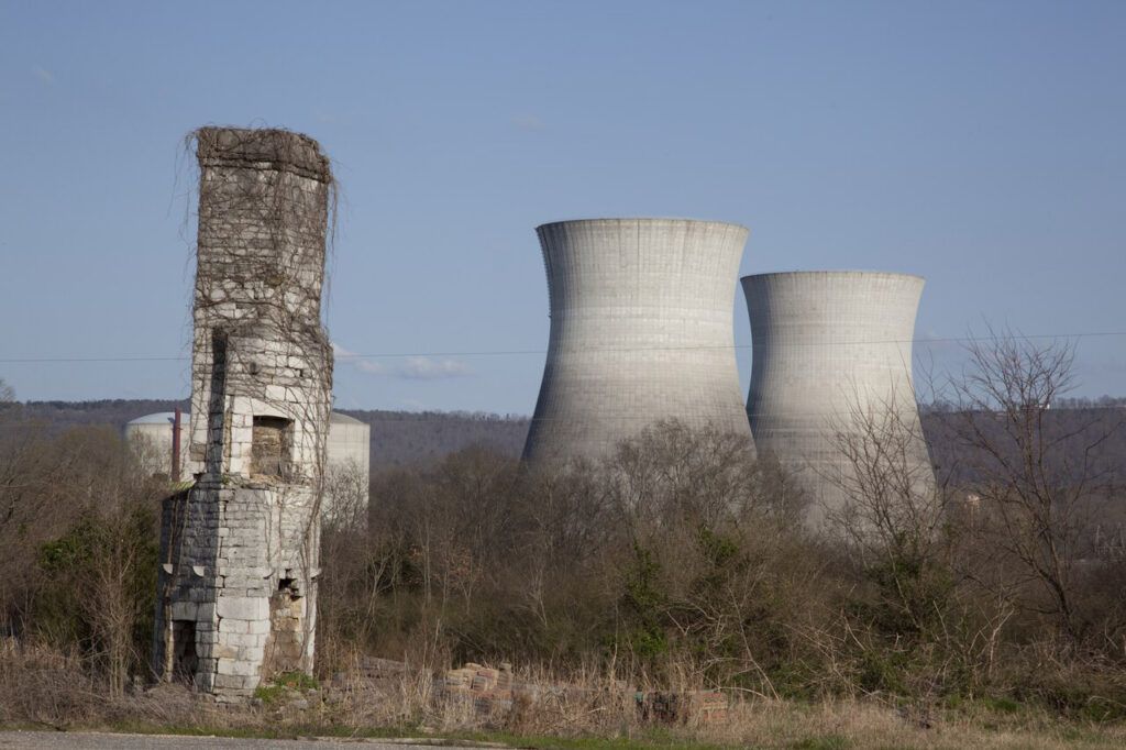 dormant nuclear reactor towers