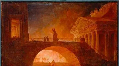 "The Fire of Rome" by Hubert Robert.