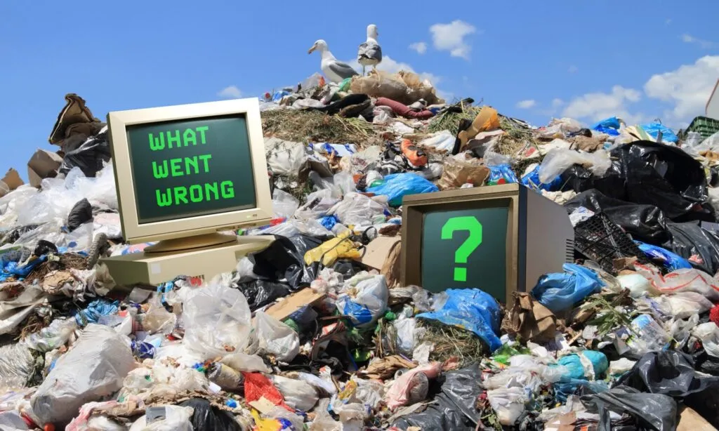 discarded computers on dump
