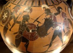 ancient Greek warriors on vase