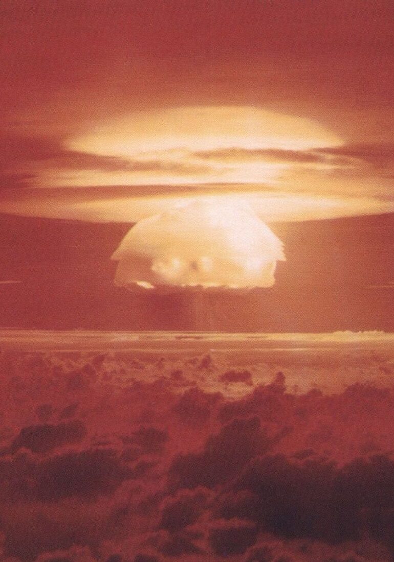 'Castle Bravo' on March 1, 1954 on Bikini Atoll produced the largest yield and fallout of all US nuclear weapons tests (US Department of Energy).