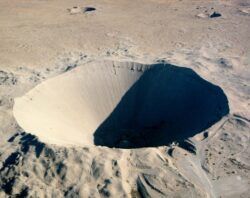 crater left over from underground nuclear test